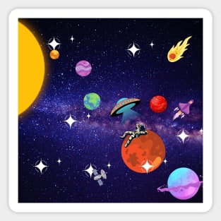 Astronaut Chilling In Space Sticker